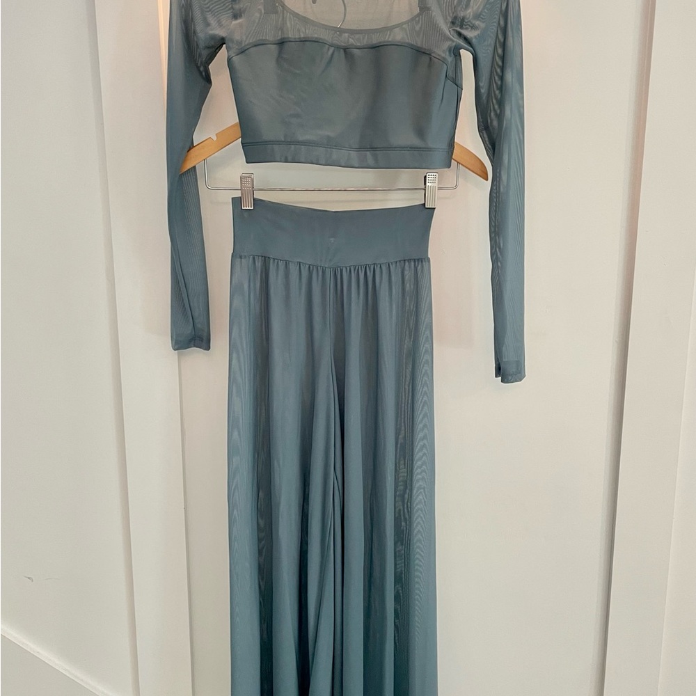 Eleve Dancewear Sheer Blue Set